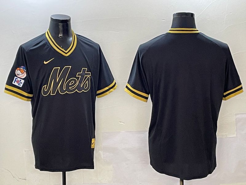 Men New York Mets Blank Black Gold Game 2025 Nike MLB Jersey style 3252->oakland athletics->MLB Jersey